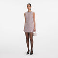 Boucle Sleeveless Mini Dress - Pink