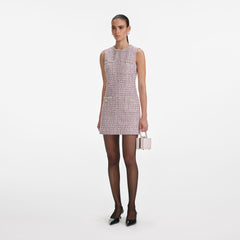 Boucle Sleeveless Mini Dress - Pink