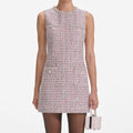 Boucle Sleeveless Mini Dress - Pink