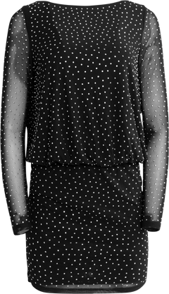 Colette Crystal Dress - Black Silver