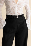 Coralie Leather Belt - Black