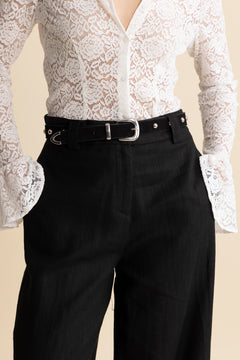 Coralie Leather Belt - Black