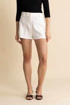 Zoe Linen Shorts - White