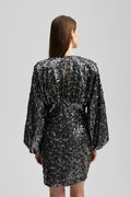 Alexandra Baloon Sleeve Sequin Mini Dress - Smoke