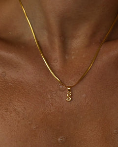 Bone Letter Necklace - Gold