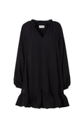 Alva Frill Detailed Mini Dress - Black