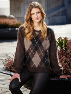 Argyle Pullover - Brown