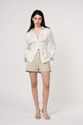 Lola Satin Shirt - Off White