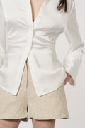 Lola Satin Shirt - Off White
