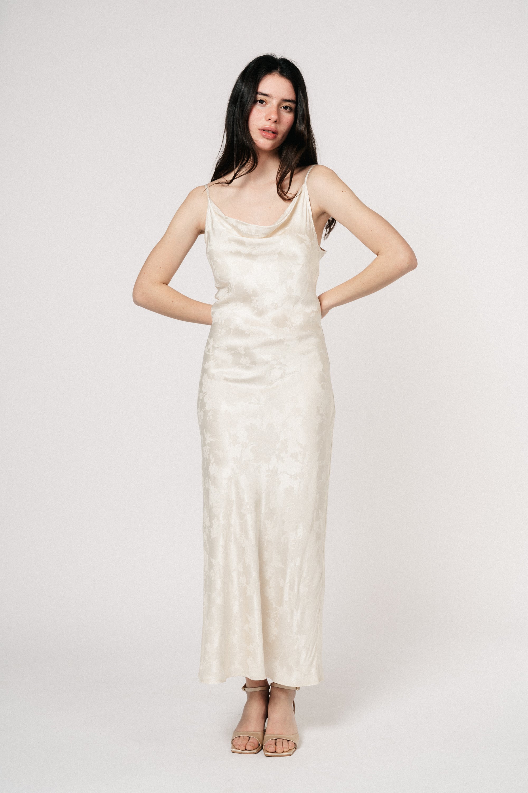 Lou Jacquard Maxi Dress - Creme