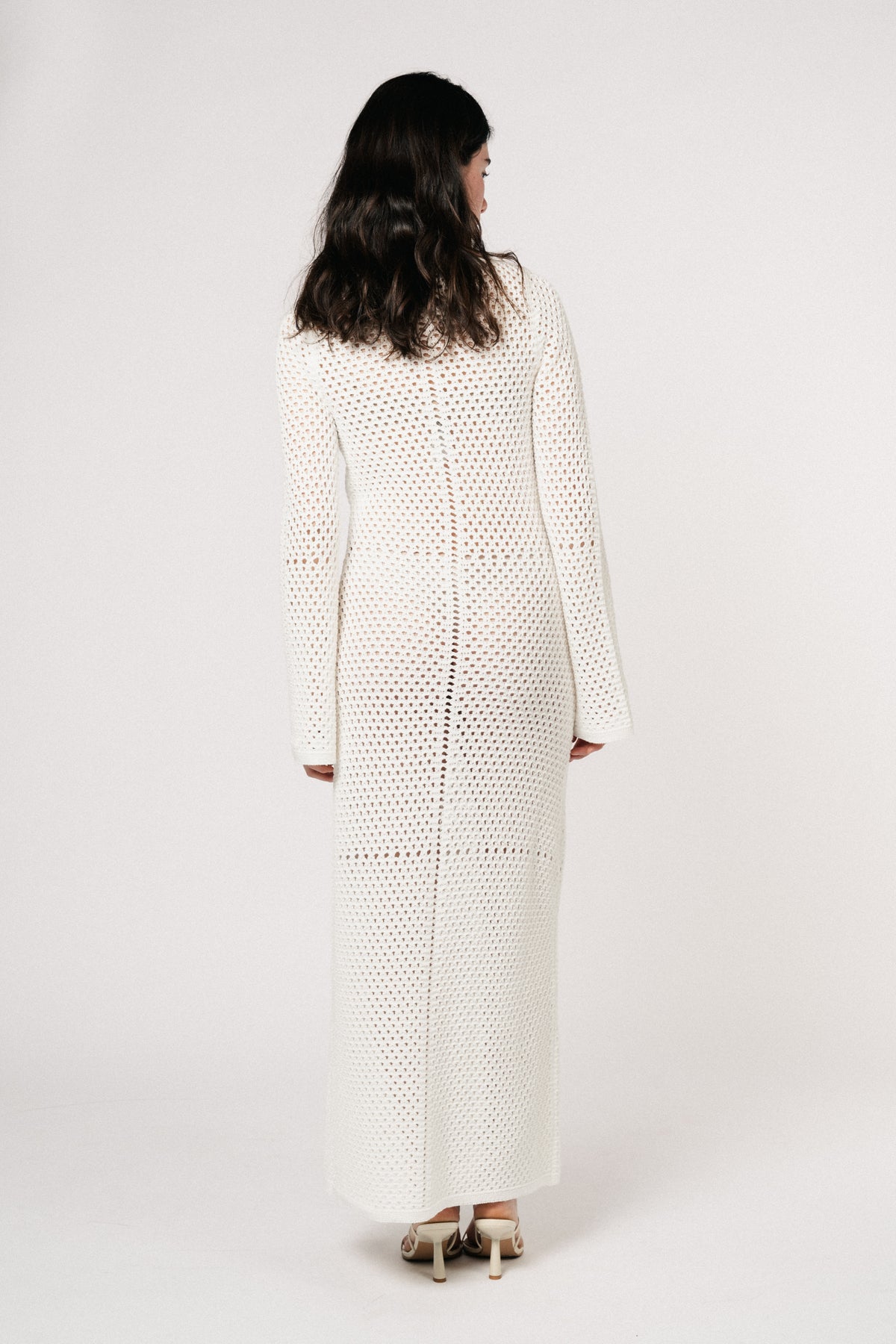 Cami Crochet Knit Maxi Dress - White