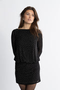 Colette Crystal Dress - Black Silver
