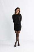 Colette Crystal Dress - Black Silver