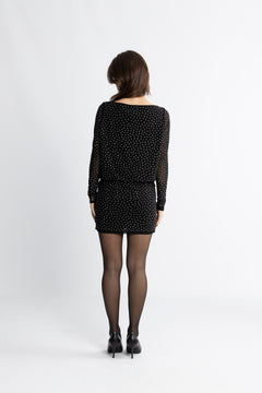 Colette Crystal Dress - Black Silver
