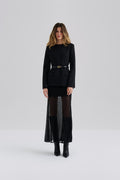 Athina Tailored Fitted Long Sleeve Blouse - Black