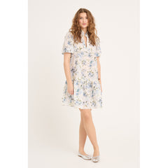 Grete S/S Dress - White/Blue