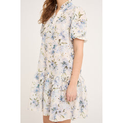 Grete S/S Dress - White/Blue