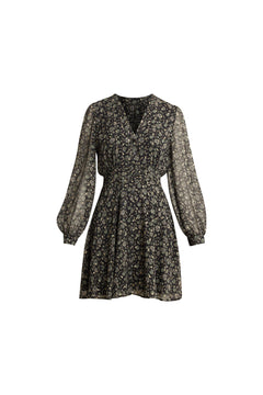 Avory Dress - Green Amber Print