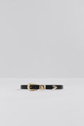 Azelia Buckle Leather Belt - Black