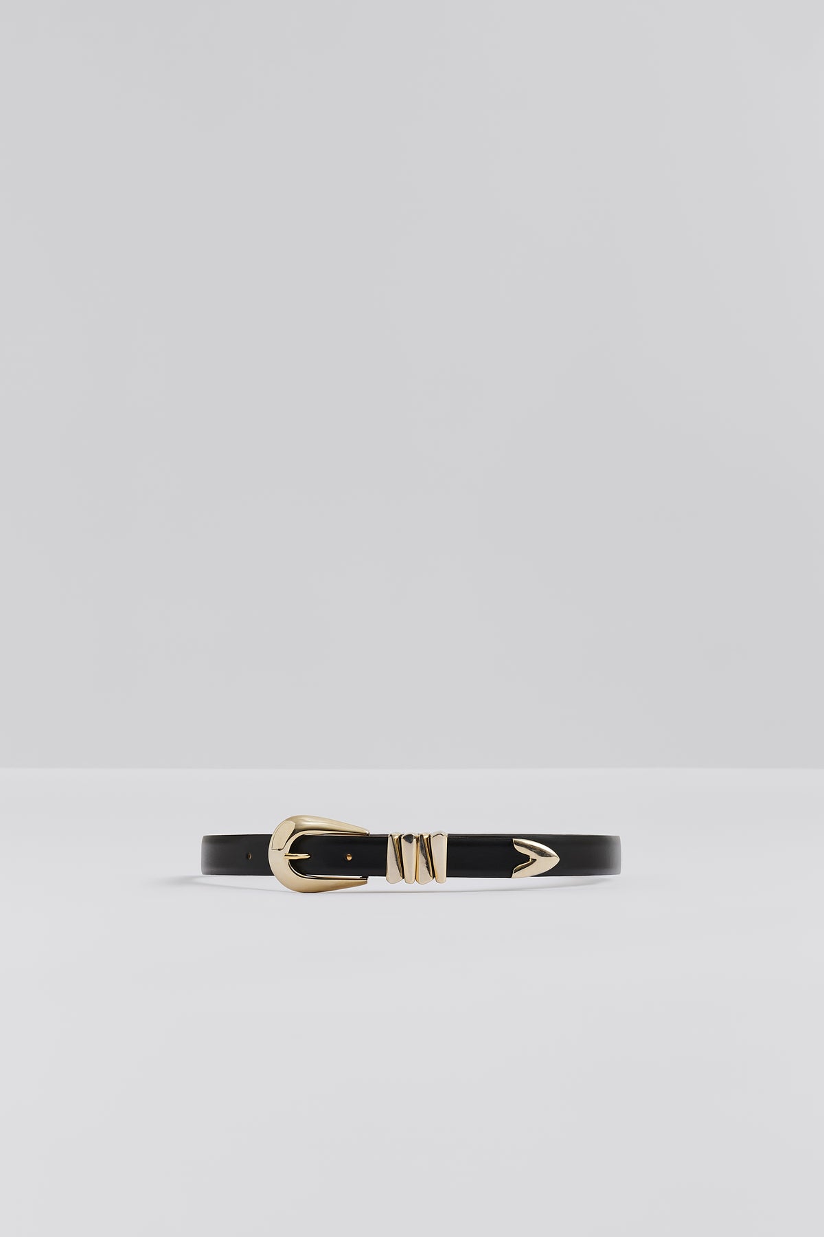 Azelia Buckle Leather Belt - Black