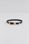 Azelia Buckle Leather Belt - Black