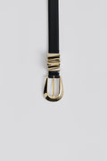 Azelia Buckle Leather Belt - Black