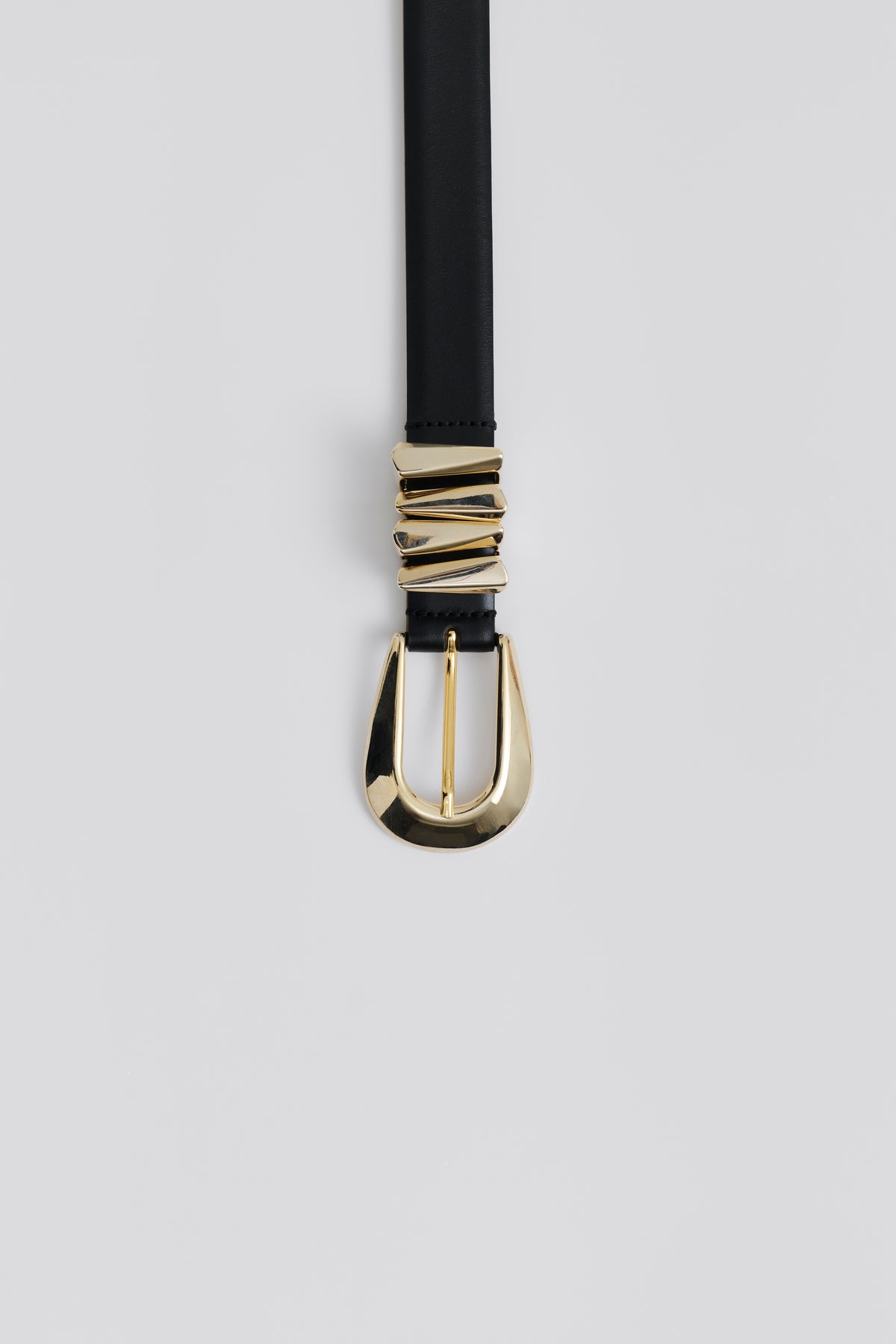 Azelia Buckle Leather Belt - Black