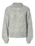 Yasluris Ls Wool Blend Knit Pullover New - Light Grey Melange