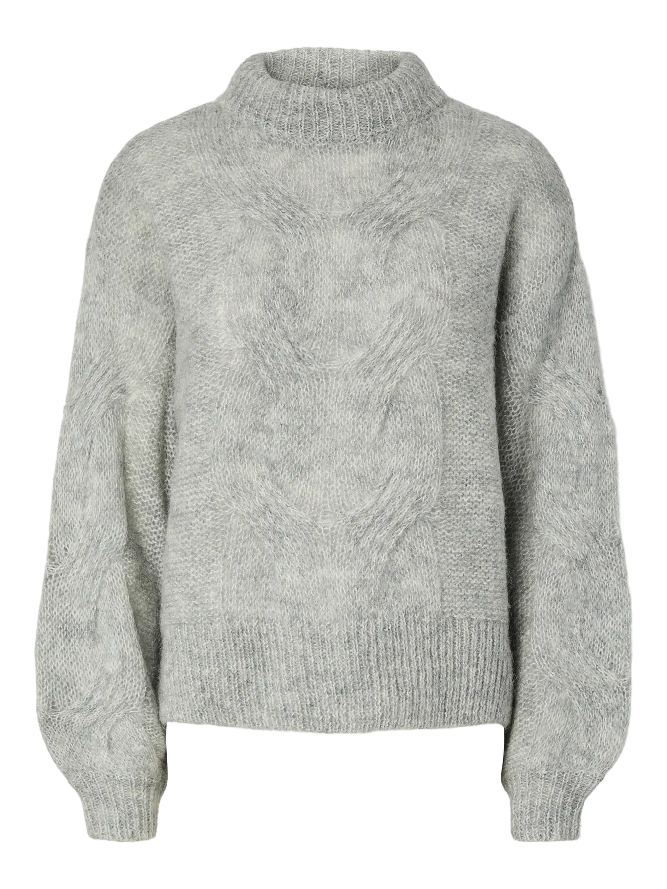 Yasluris Ls Wool Blend Knit Pullover New - Light Grey Melange