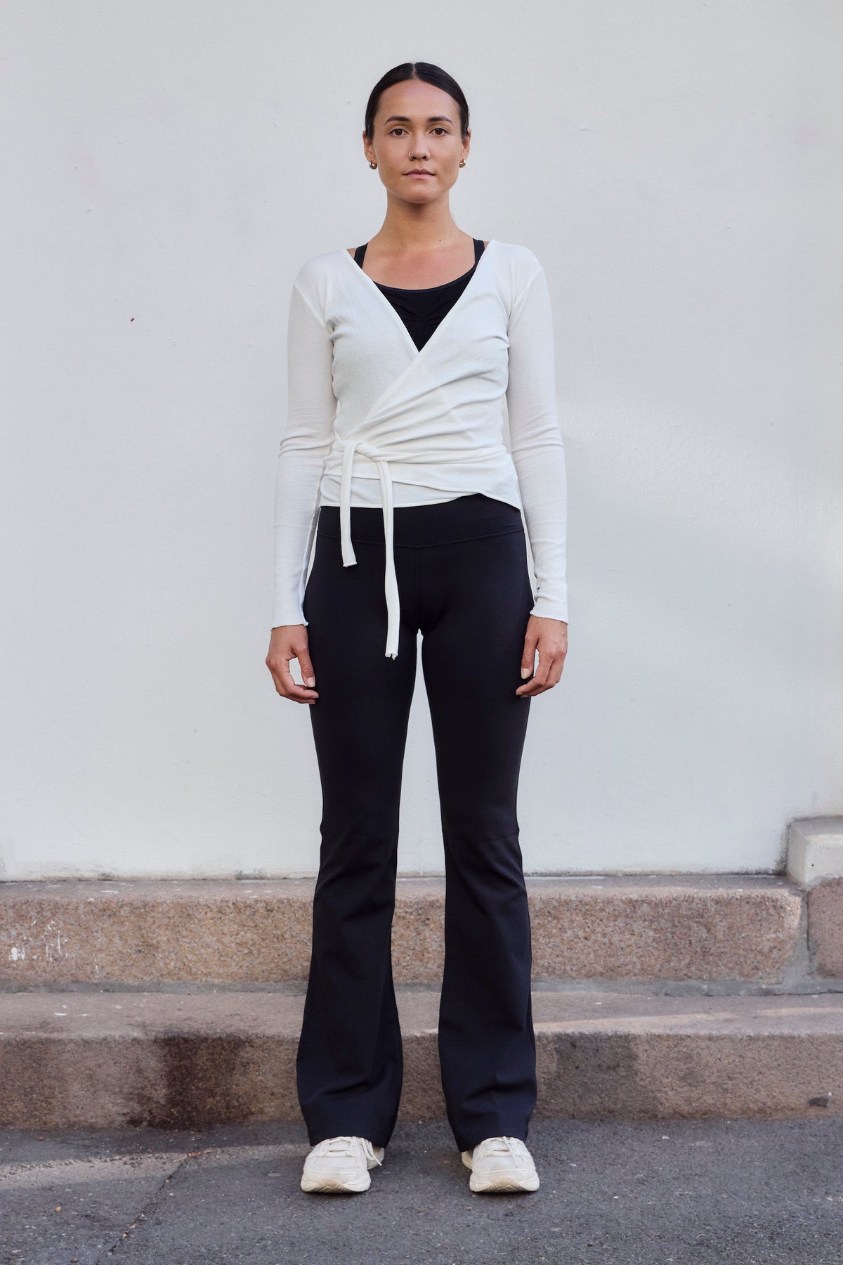 Basic Wrap Sweater - Pure White