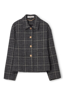 Becky Checked Jacket - Grey Mel Check