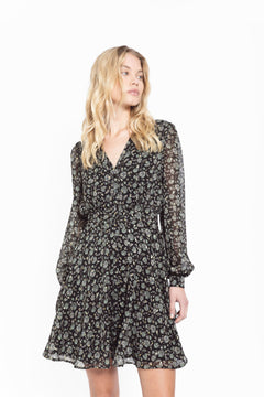 Avory Dress - Green Amber Print