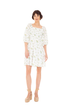 Michelle Dress - Mint Rose Print