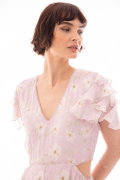 Elise Dress - Lavender Peony Print