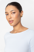 Petronella Rib Boatneck - Light Blue