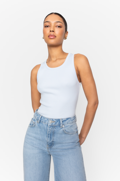 Pia Rib Singlet - Light Blue