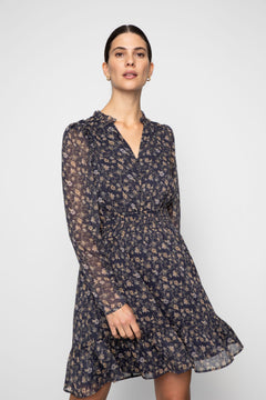 Eira Dress - Navy Dahlia Print