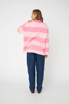 Bisou Blouse - Pale Pink Stripe