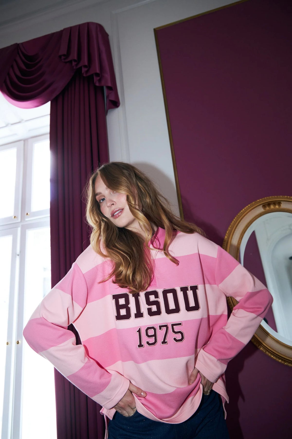 Bisou Blouse - Pale Pink Stripe