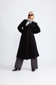 Charlotte Cashmere Wool Coat - Black
