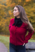 Clara Cashmere Knit Cardigan - Dark Red