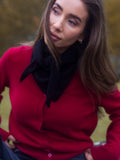 Clara Cashmere Knit Cardigan - Dark Red