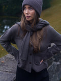 Liz Cashmere Knit Cardigan - Brown Melange