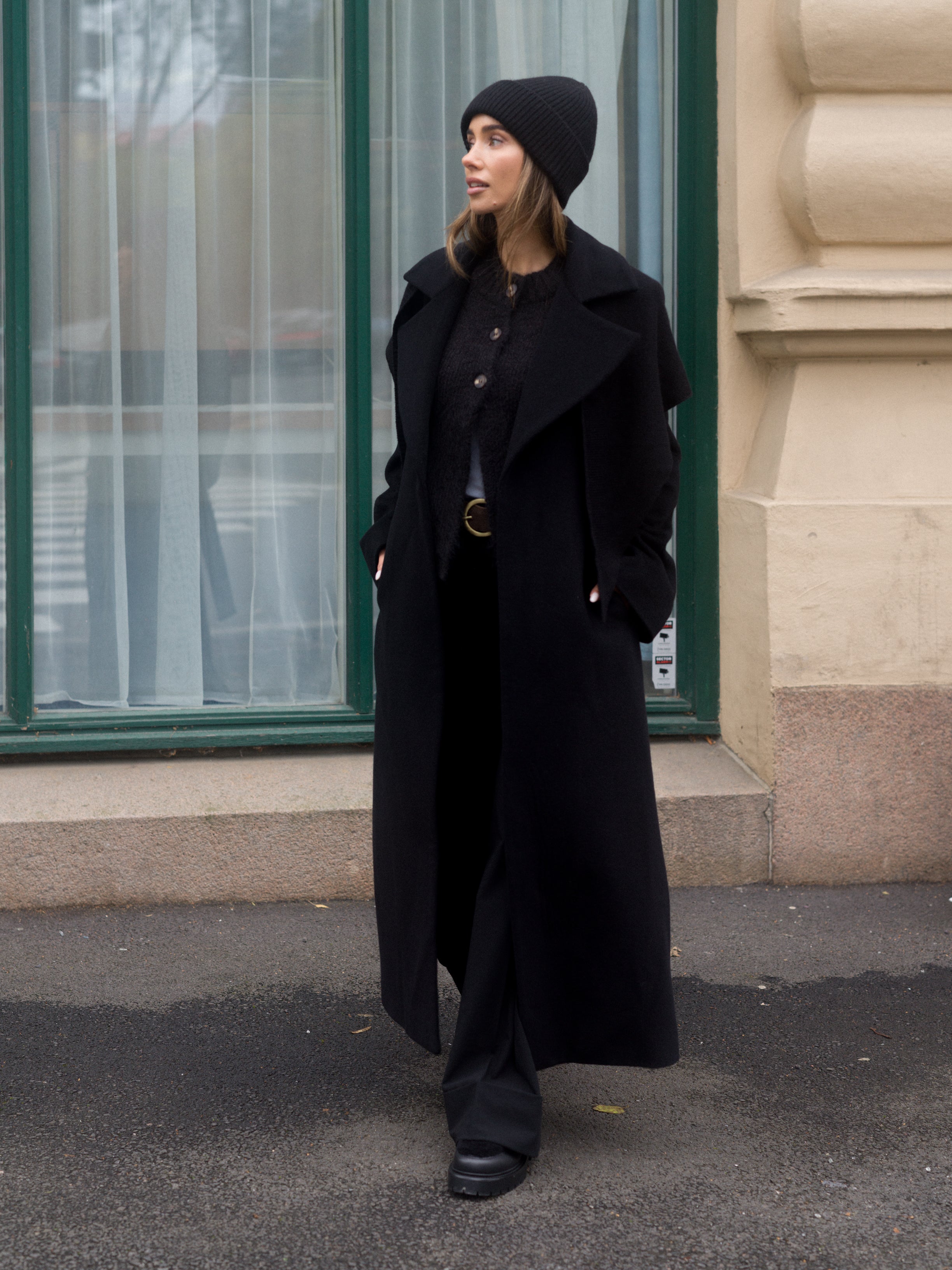 Charlotta Cashmere Coat - Black