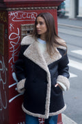 Marta Shearling  Jacket - Black/Creme