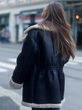 Marta Shearling  Jacket - Black/Creme