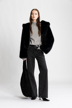 Astrid Faux Fur Jacket - Black