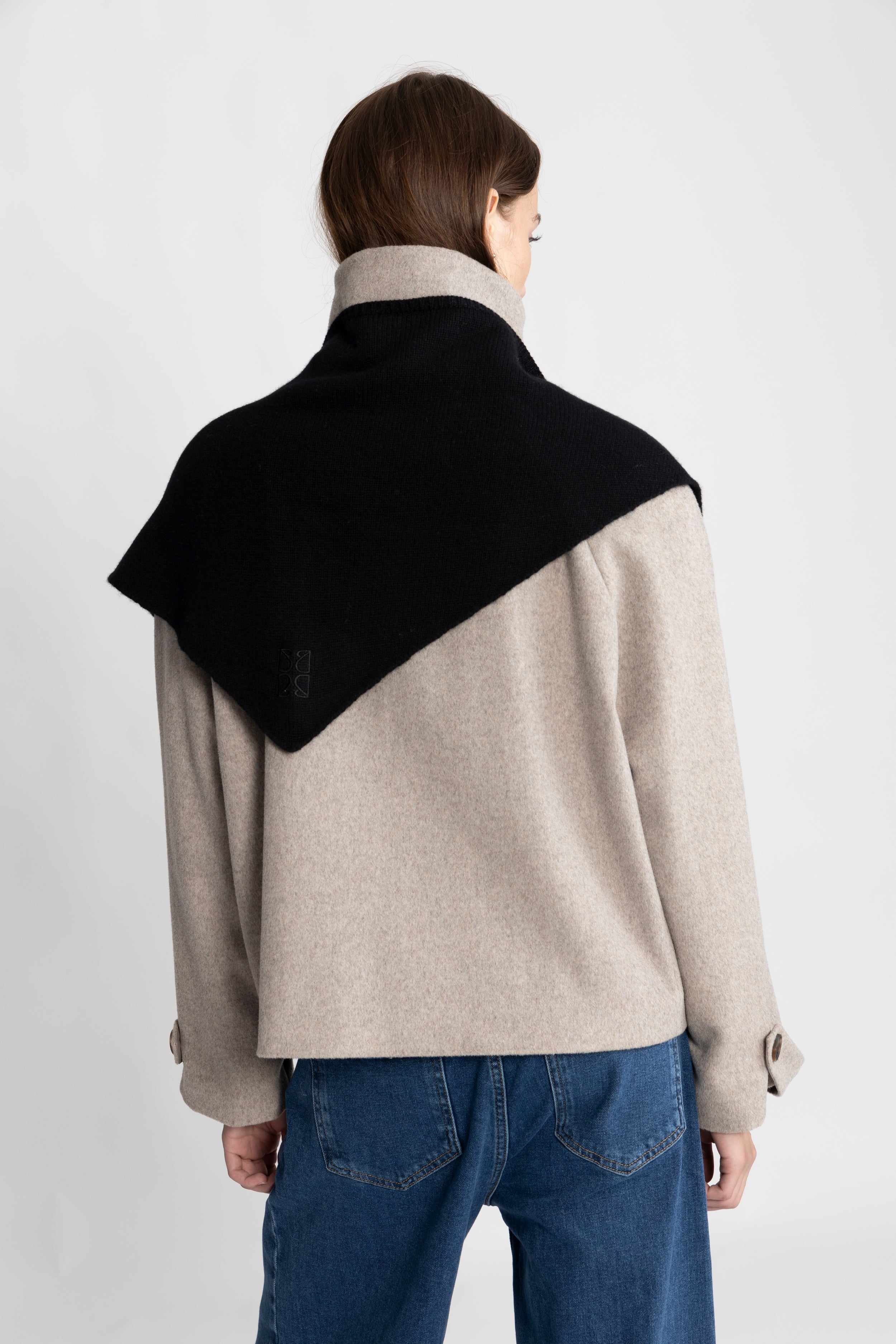 Victoria Wool Cashmere Scarf - Black