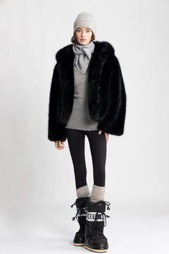 Astrid Faux Fur Jacket - Black