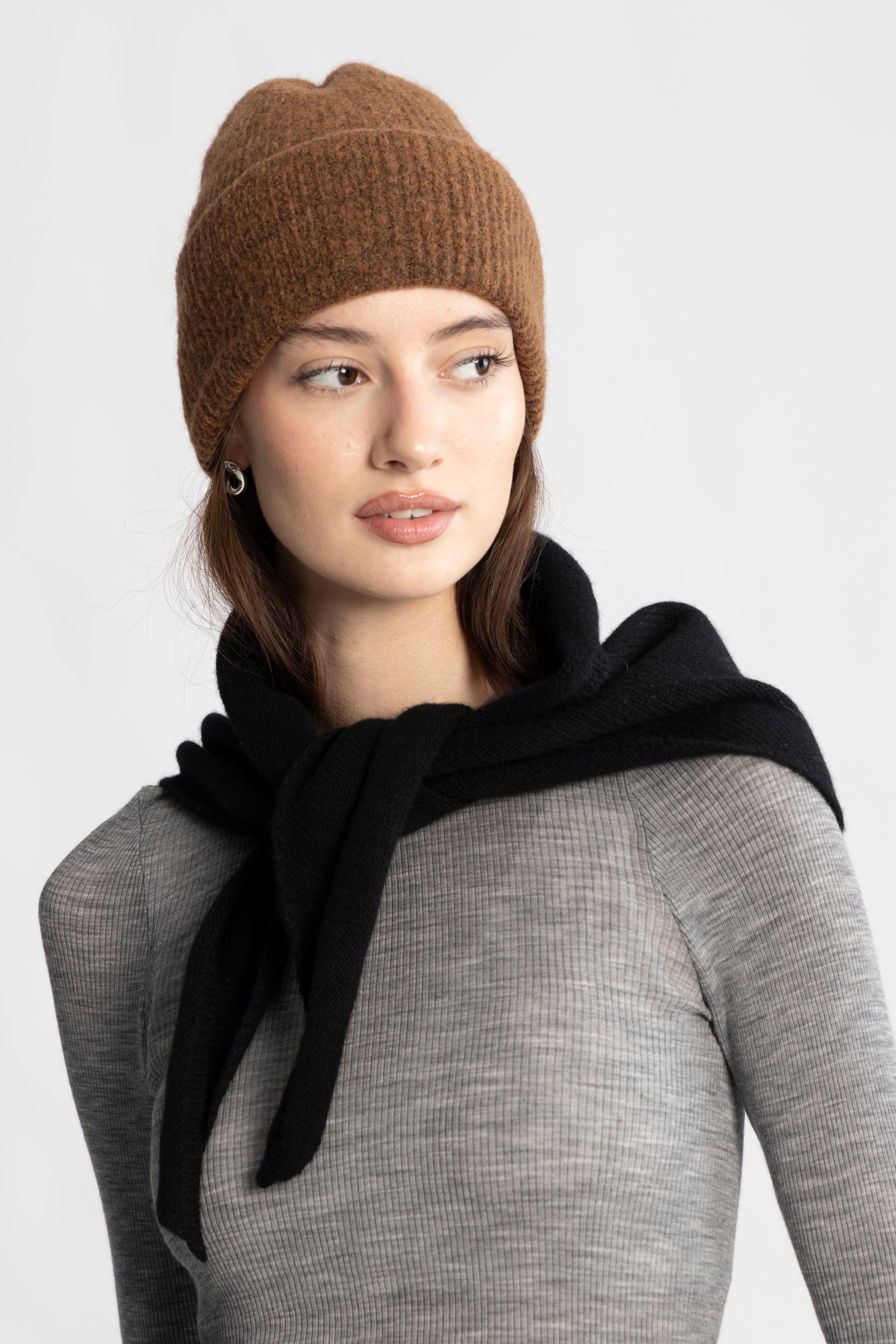 Victoria Wool Cashmere Scarf - Black